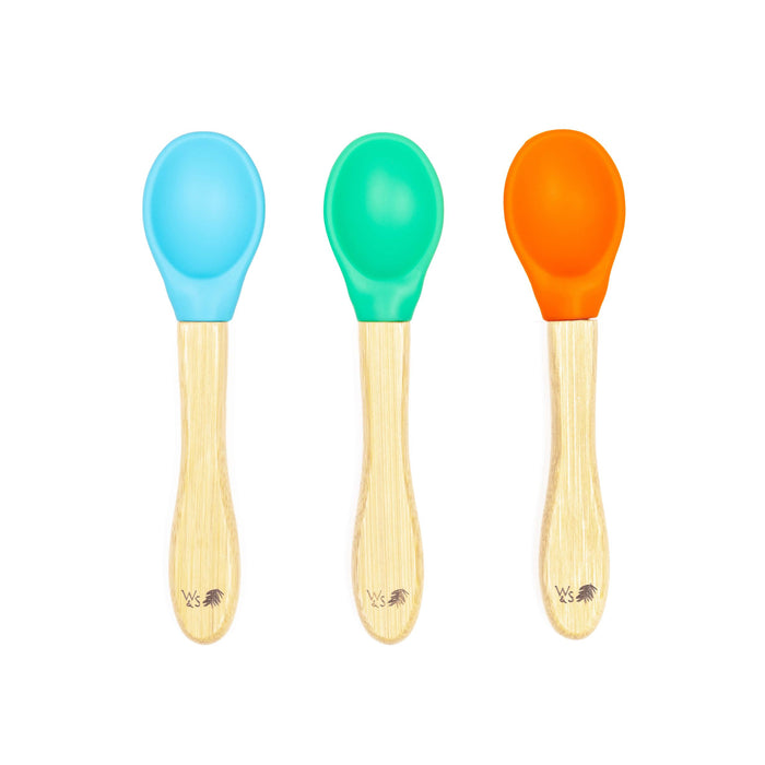 Baby Bamboo Spoons - Set of 3 - Blue, Green & Orange