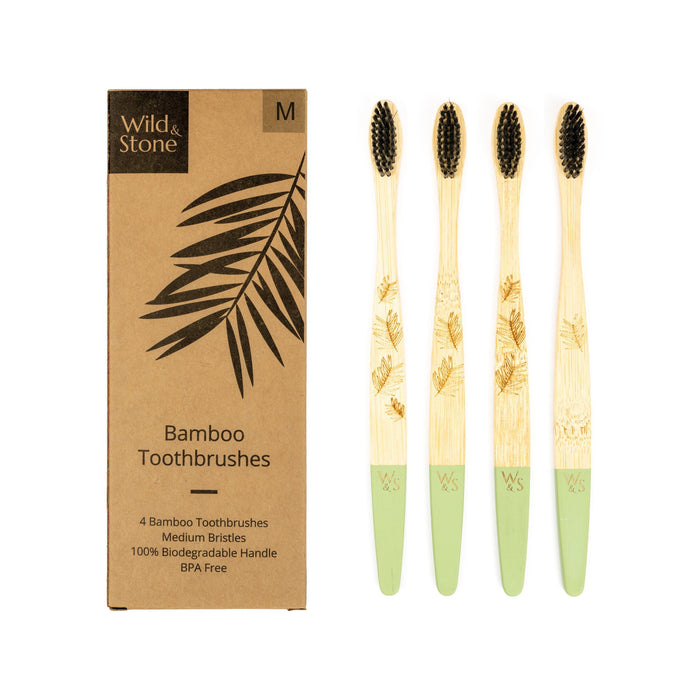 adults bamboo toothbrush pack 4