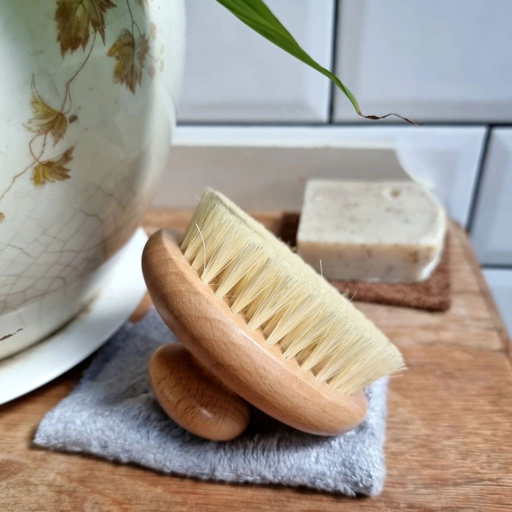 Wooden Exfoliating Dry Body Brush | Natural Beech Wood Plant Based Bristles Beauty Brush