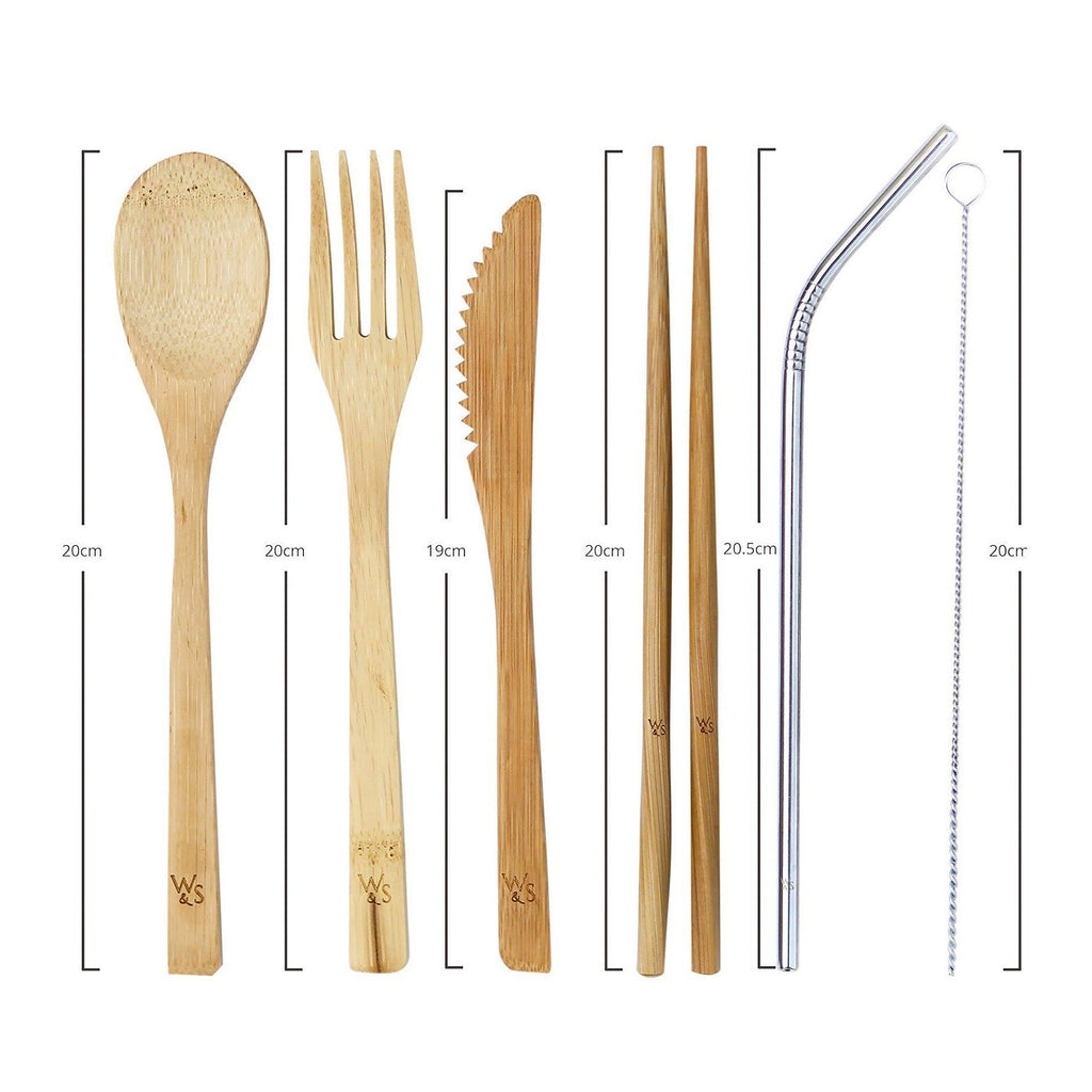 Reusable Bamboo Cutlery - 8 Piece