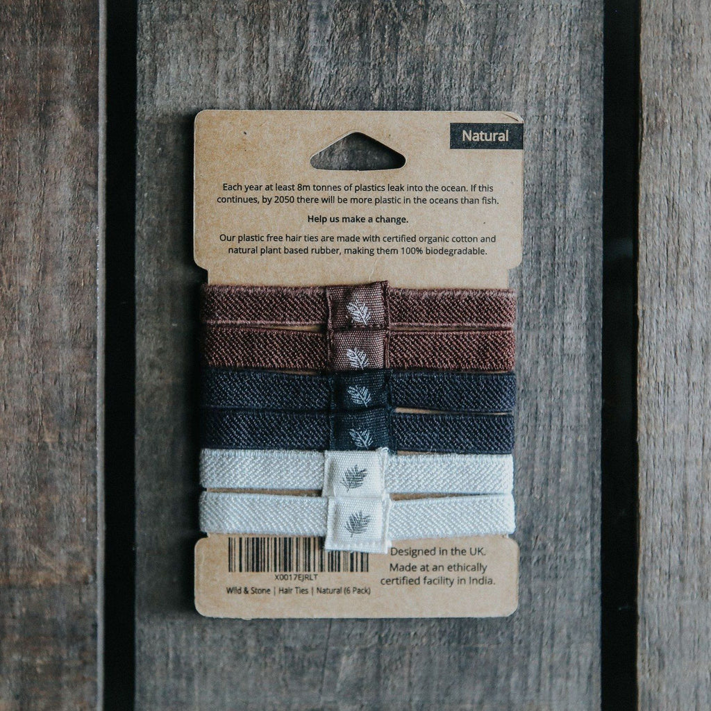 Plastic Free Hair Ties  (6 Pack, Natural)