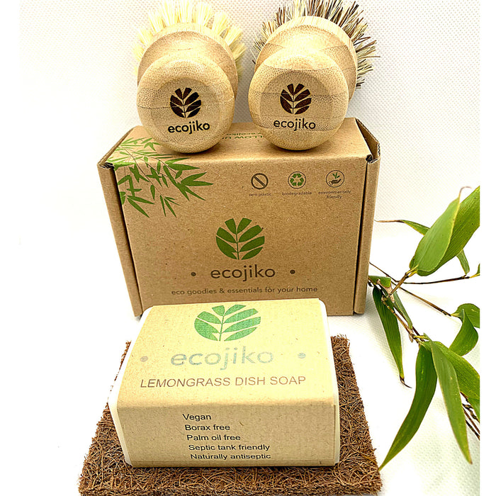 Dish Soap & Bamboo Scrubbing Brush Eco Gift Set