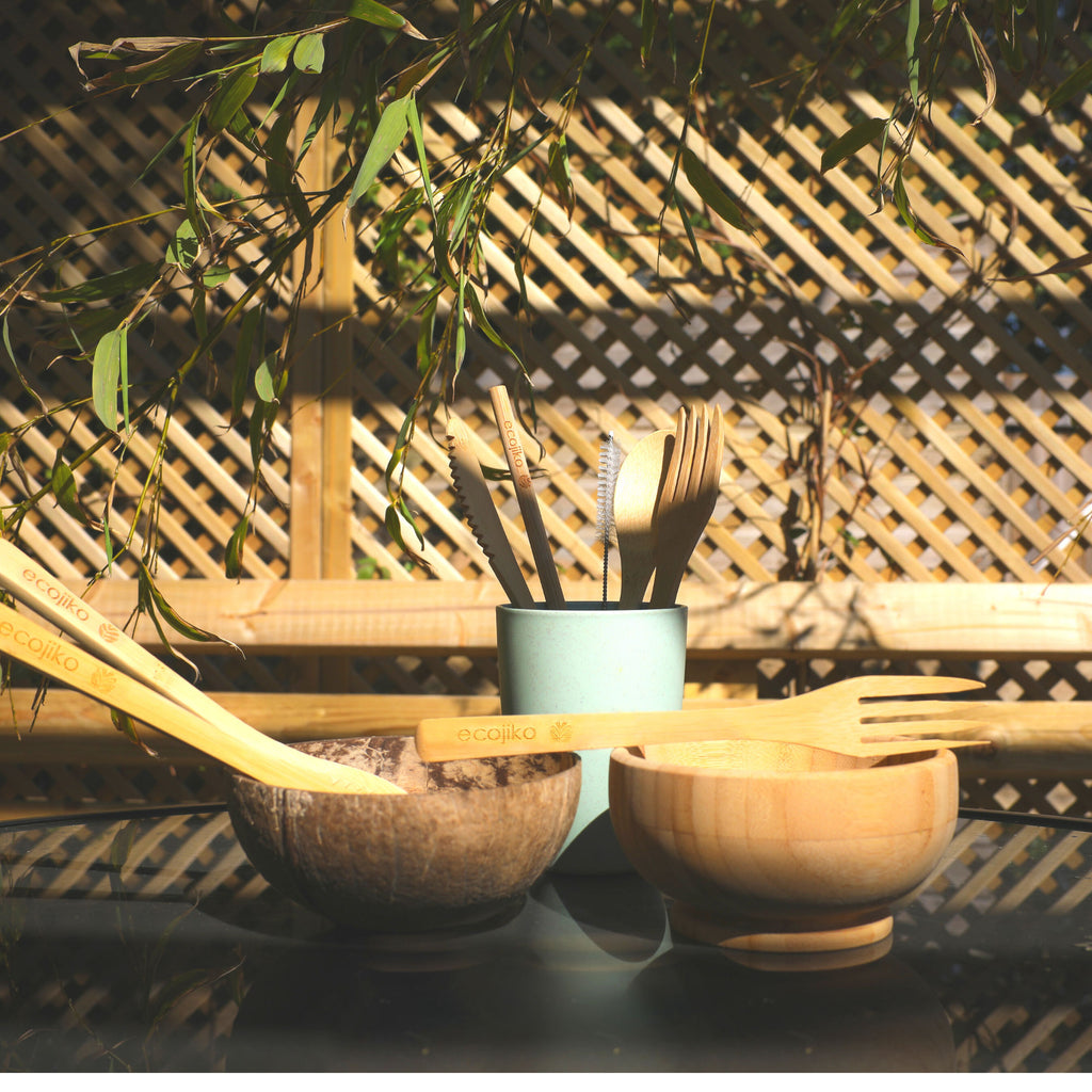 Bamboo 'Eat Wild' Cutlery Set