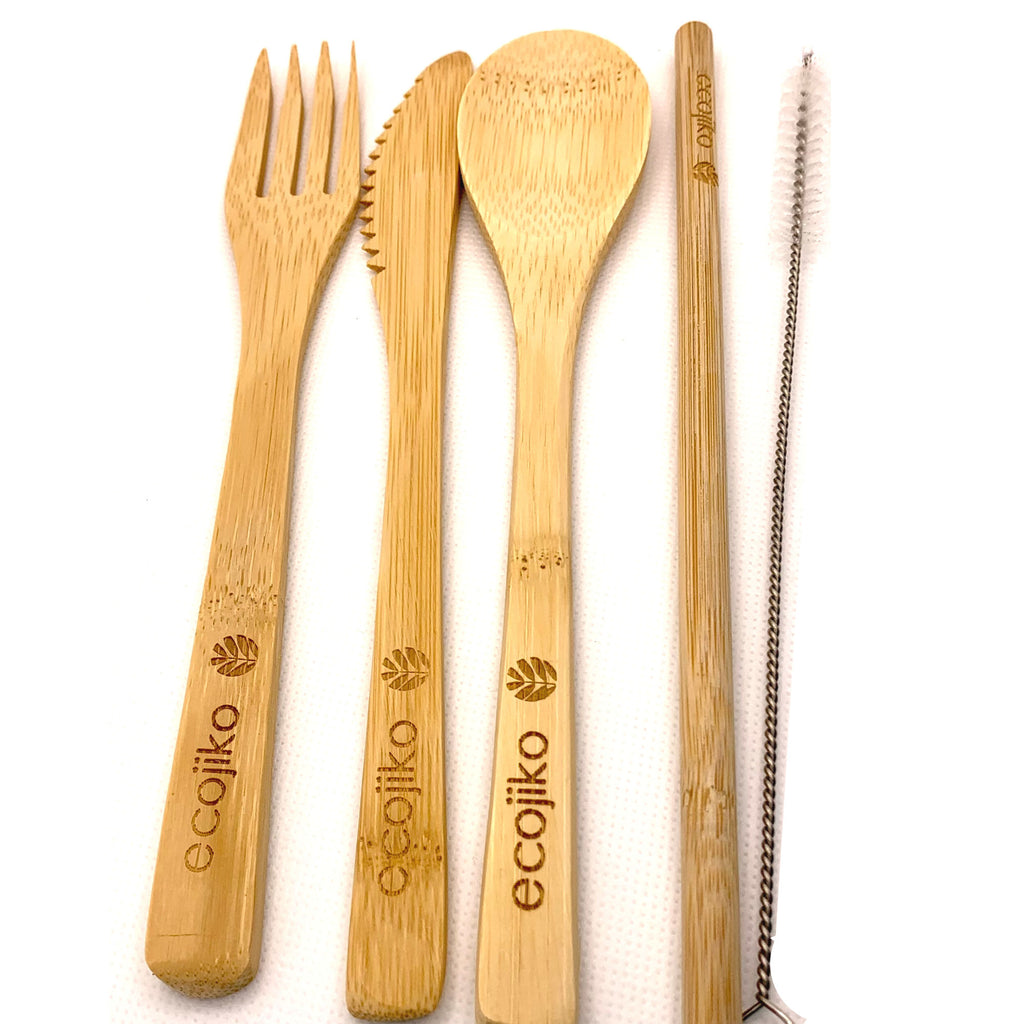 Bamboo 'Eat Wild' Cutlery Set