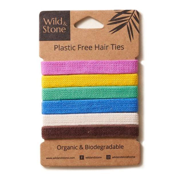 Plastic Free Hair Ties - 6 Pack - Multi Colour